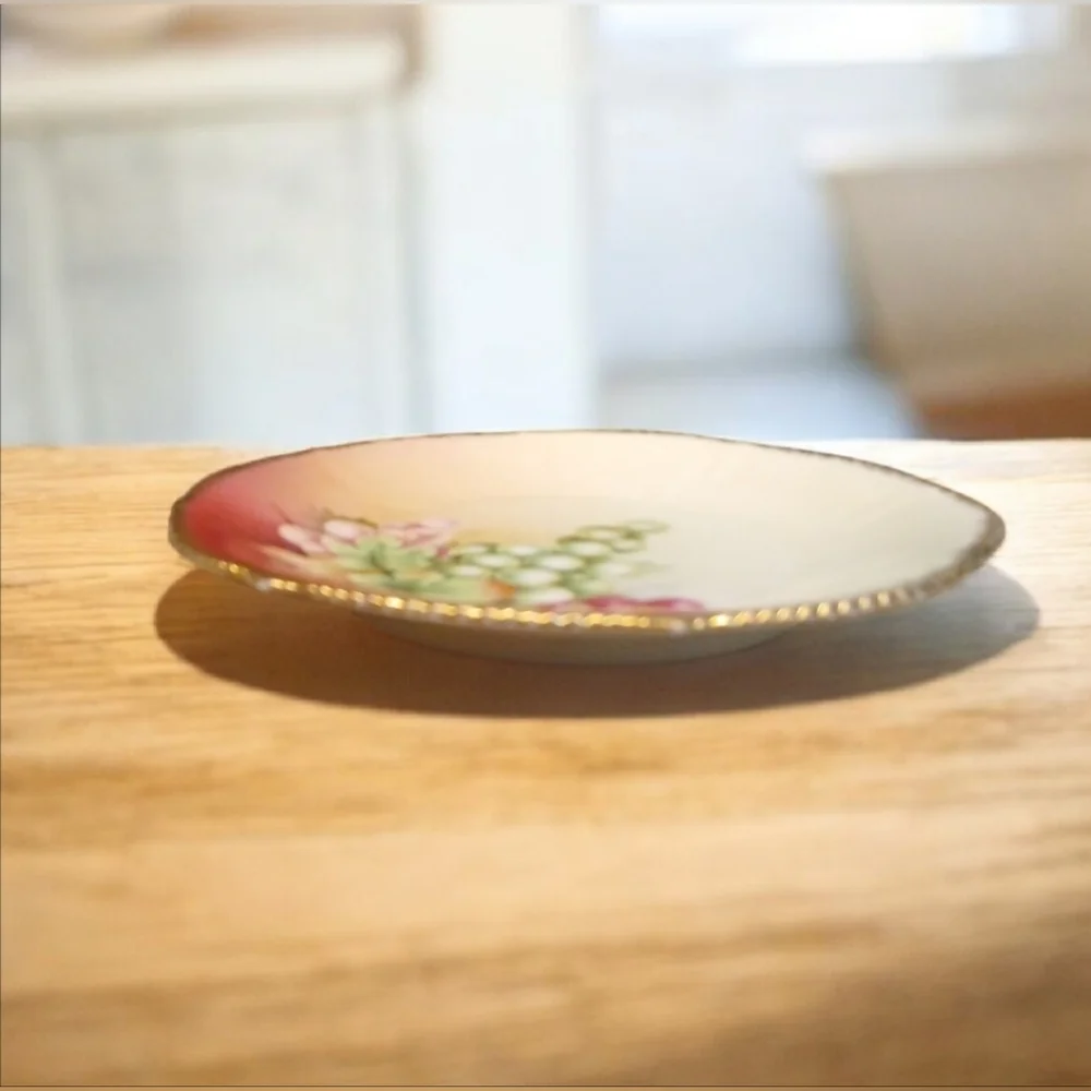 Vintage Decorative Plate with Grapes Design